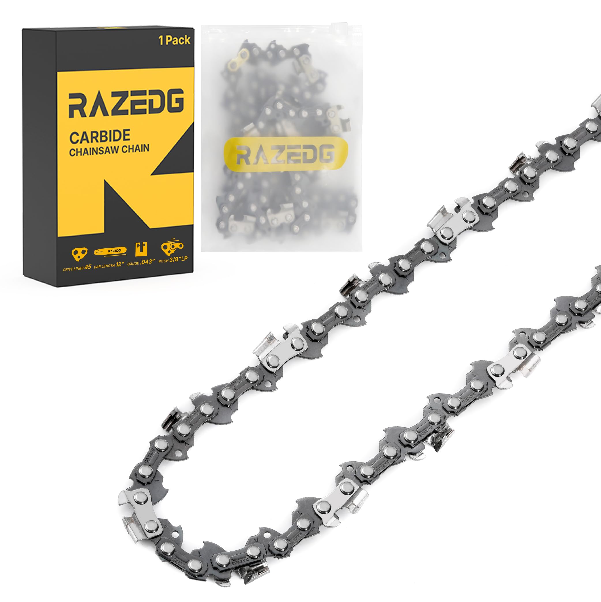 ルーチェページ Amazon.com: RazEdg 12 Inch Carbide Chainsaw Chain, 3/8